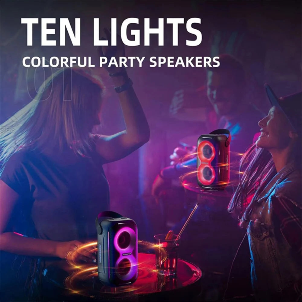 HOPESTAR P200 Mini IPX5 Outdoor TWS Wireless Speaker with Colorful Light - Black - 7