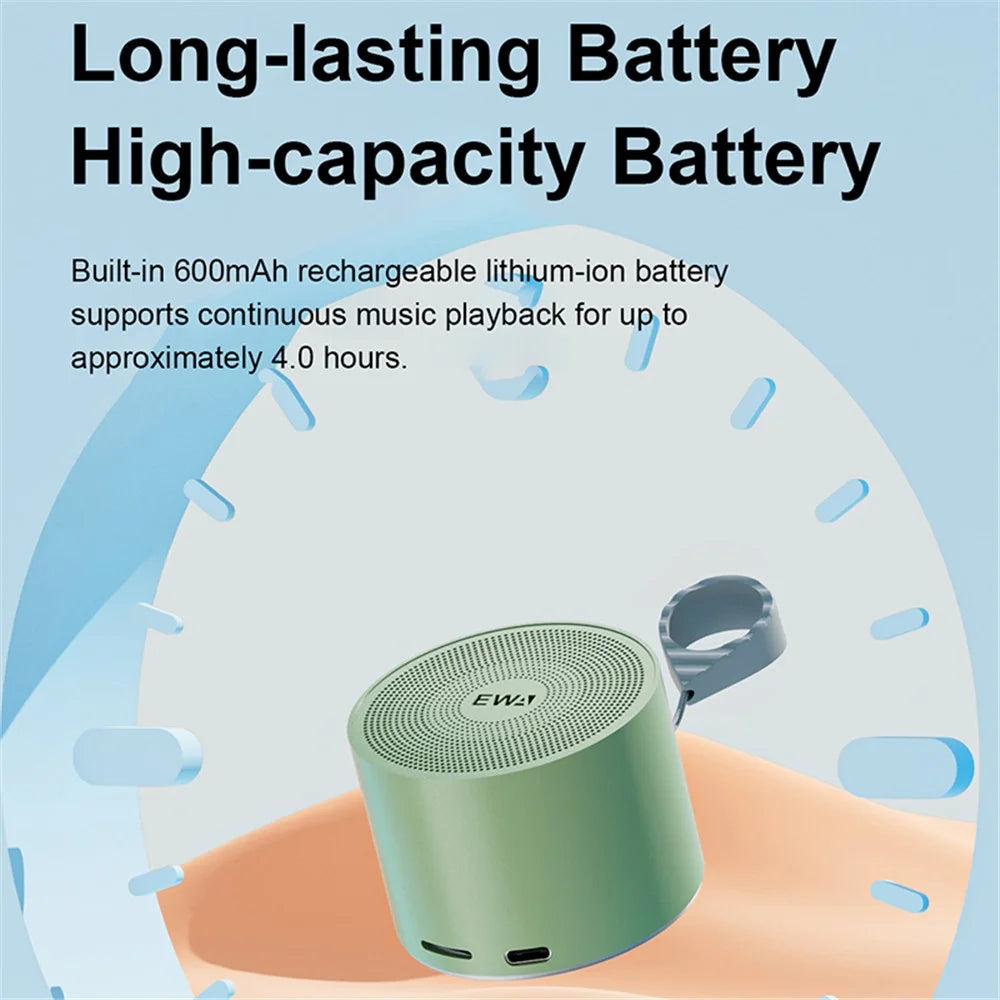 EWA A129 Bass Radiator Portable TWS Bluetooth-compatible Speaker with Carrying Strap - Grey - 2