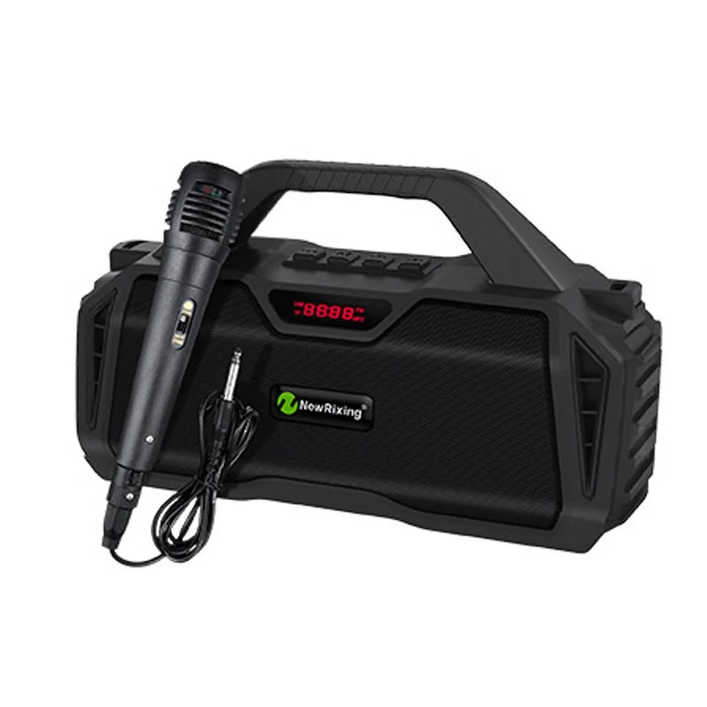 NEWRIXING NR6011 Outdoor Karaoke TWS Bluetooth-compatible Speaker with Shoulder Strap - Black - 1