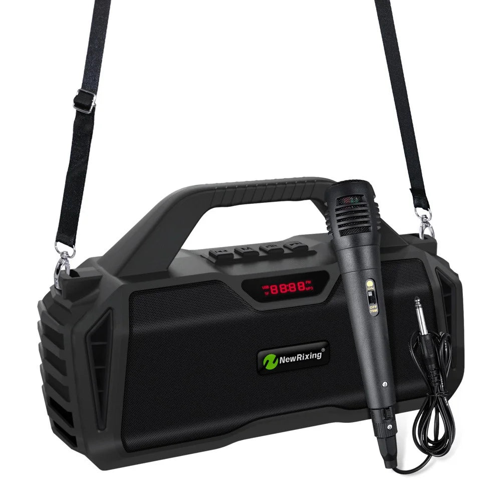 NEWRIXING NR6011 Outdoor Karaoke TWS Bluetooth-compatible Speaker with Shoulder Strap - Black - 2