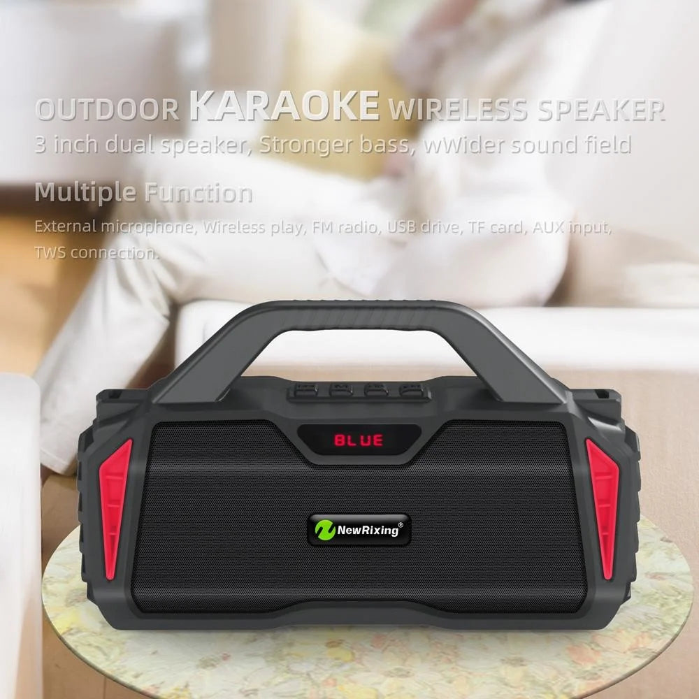 NEWRIXING NR6011 Outdoor Karaoke TWS Bluetooth-compatible Speaker with Shoulder Strap - Black - 7