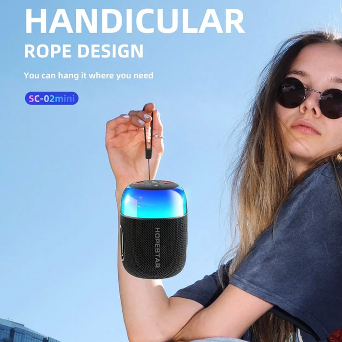 HOPESTAR SC-02mini 10W Portable Wireless Bluetooth-compatible Speaker with RGB Light - Black - 4