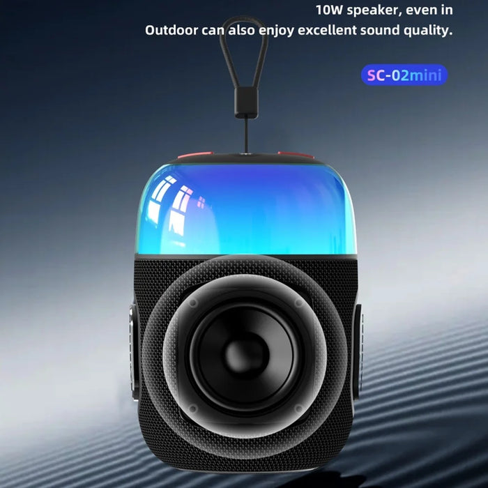 HOPESTAR SC-02mini 10W Portable Wireless Bluetooth-compatible Speaker with RGB Light - Black - 5