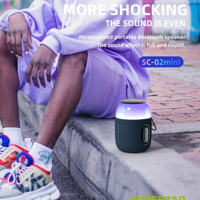 HOPESTAR SC-02mini 10W Portable Wireless Bluetooth-compatible Speaker with RGB Light - Black - 6