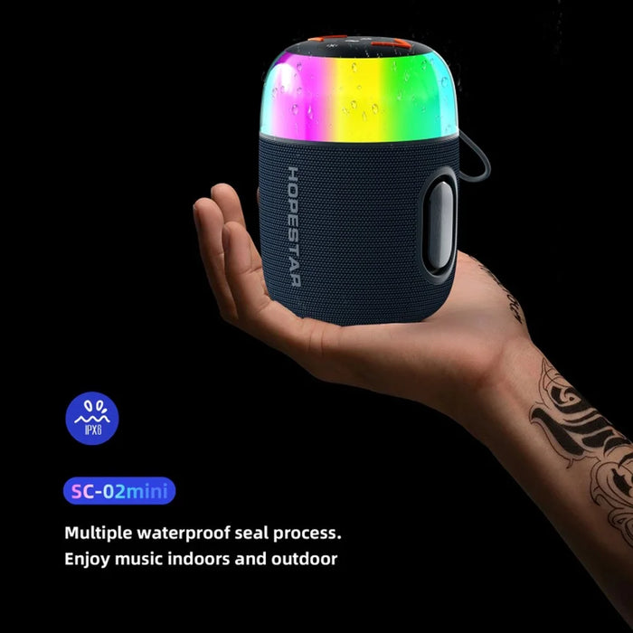 HOPESTAR SC-02mini 10W Portable Wireless Bluetooth-compatible Speaker with RGB Light - Black - 7