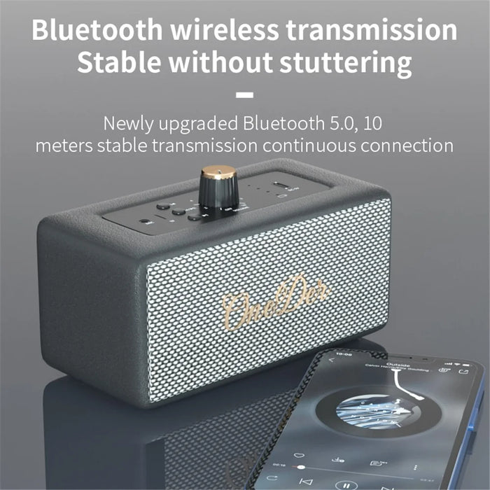 ONEDER D3 Retro Bluetooth-compatible Speaker Subwoofer HIFI Wireless Speaker - Black - 3