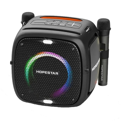 HOPESTAR Party One Bluetooth-compatible Speaker Portable Wireless Karaoke Speaker with 2 Microphones - Black - 1