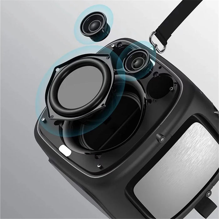 HOPESTAR Party One Bluetooth-compatible Speaker Portable Wireless Karaoke Speaker with 2 Microphones - Black - 7