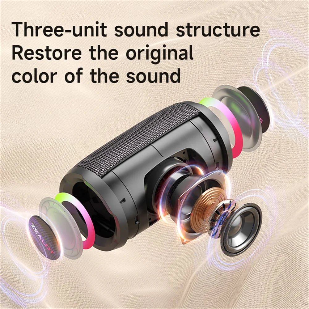 ZEALOT S61 Bluetooth-compatible Speaker Waterproof Outdoor Bass Sound Loudspeaker with 2 Mic - 5