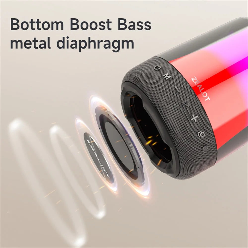 ZEALOT S66M RGB Light Bluetooth-compatible 5.2 Wireless Speaker with 2 Microphones - 6