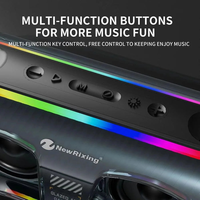 NR8806 Outdoor Waterproof Wireless Bluetooth-compatible Speaker RGB Light Rhythm Subwoofer - Blue - 5