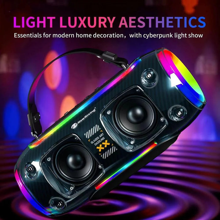 NR8806 Outdoor Waterproof Wireless Bluetooth-compatible Speaker RGB Light Rhythm Subwoofer - Blue - 6