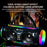 NR8806 Outdoor Bluetooth-compatible Speaker RGB Light Karaoke Soundbox with 2 Microphone - Blue - 2