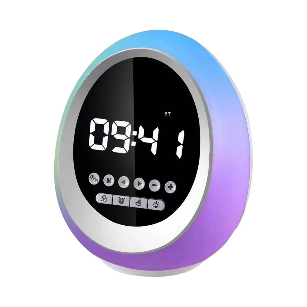P13 Wake Up Light 1200mAh Digital Alarm Clock Bluetooth-compatible Speaker with FM Radio Colorful Night Light - 1