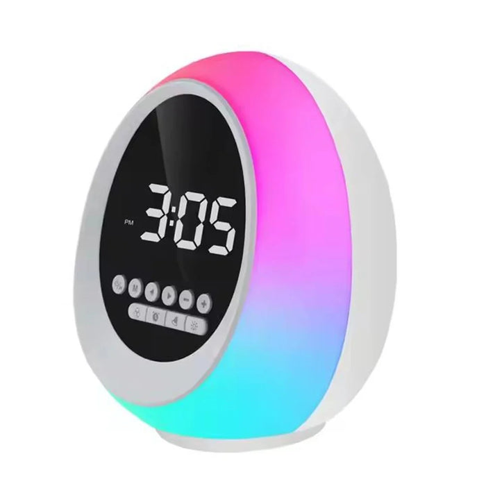 P13 Wake Up Light 1200mAh Digital Alarm Clock Bluetooth-compatible Speaker with FM Radio Colorful Night Light - 2
