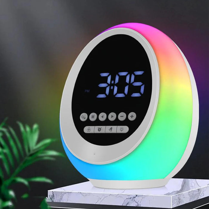 P13 Wake Up Light 1200mAh Digital Alarm Clock Bluetooth-compatible Speaker with FM Radio Colorful Night Light - 3
