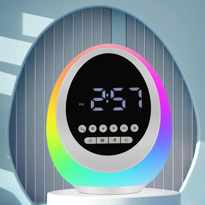 P13 Wake Up Light 1200mAh Digital Alarm Clock Bluetooth-compatible Speaker with FM Radio Colorful Night Light - 4
