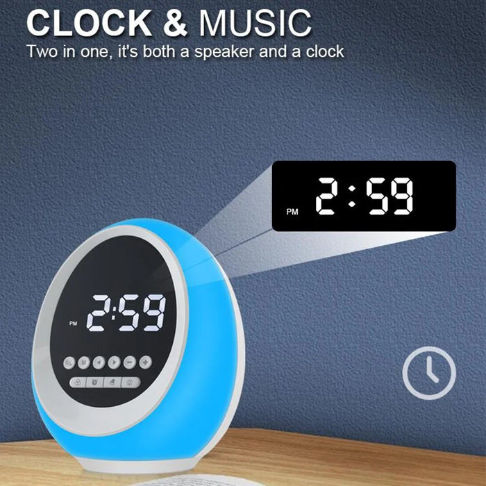 P13 Wake Up Light 1200mAh Digital Alarm Clock Bluetooth-compatible Speaker with FM Radio Colorful Night Light - 6