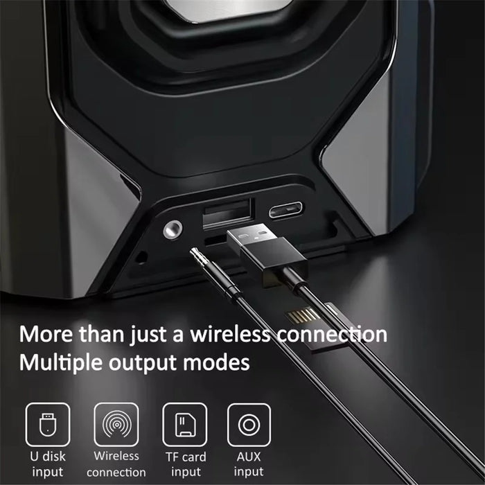 GQ18 Cool Mecha Style RGB Light Portable Bluetooth-compatible Speaker Wireless Music Subwoofer - 6