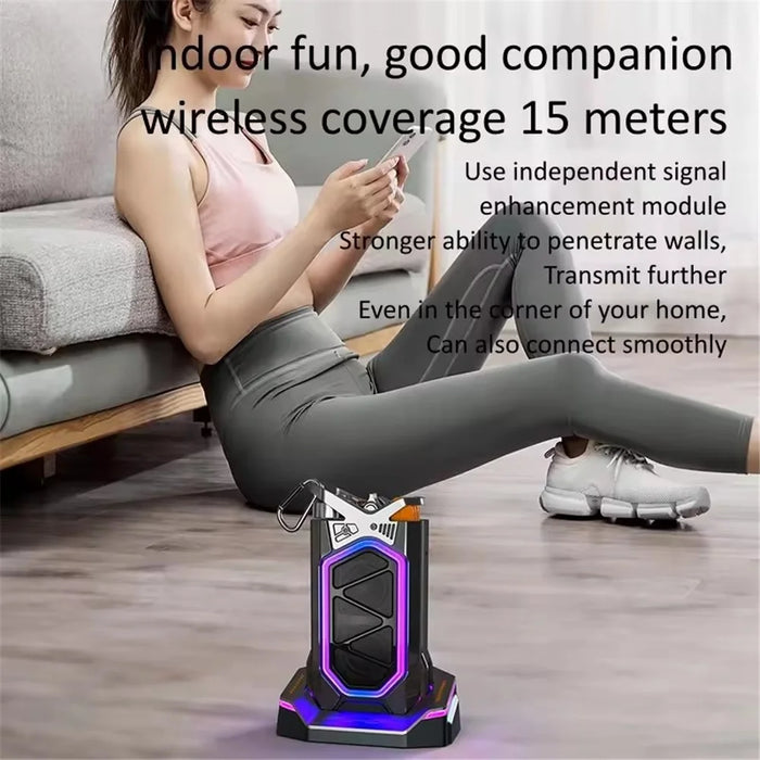 GQ18 Cool Mecha Style RGB Light Portable Bluetooth-compatible Speaker Wireless Music Subwoofer - 7