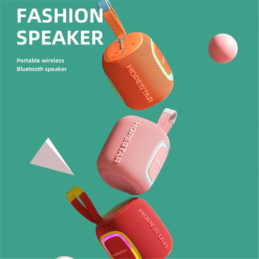 HOPESTAR P66 5W Outdoor Wireless Bluetooth-compatible Speaker Portable Subwoofer with Carrying Rope - Orange - 2