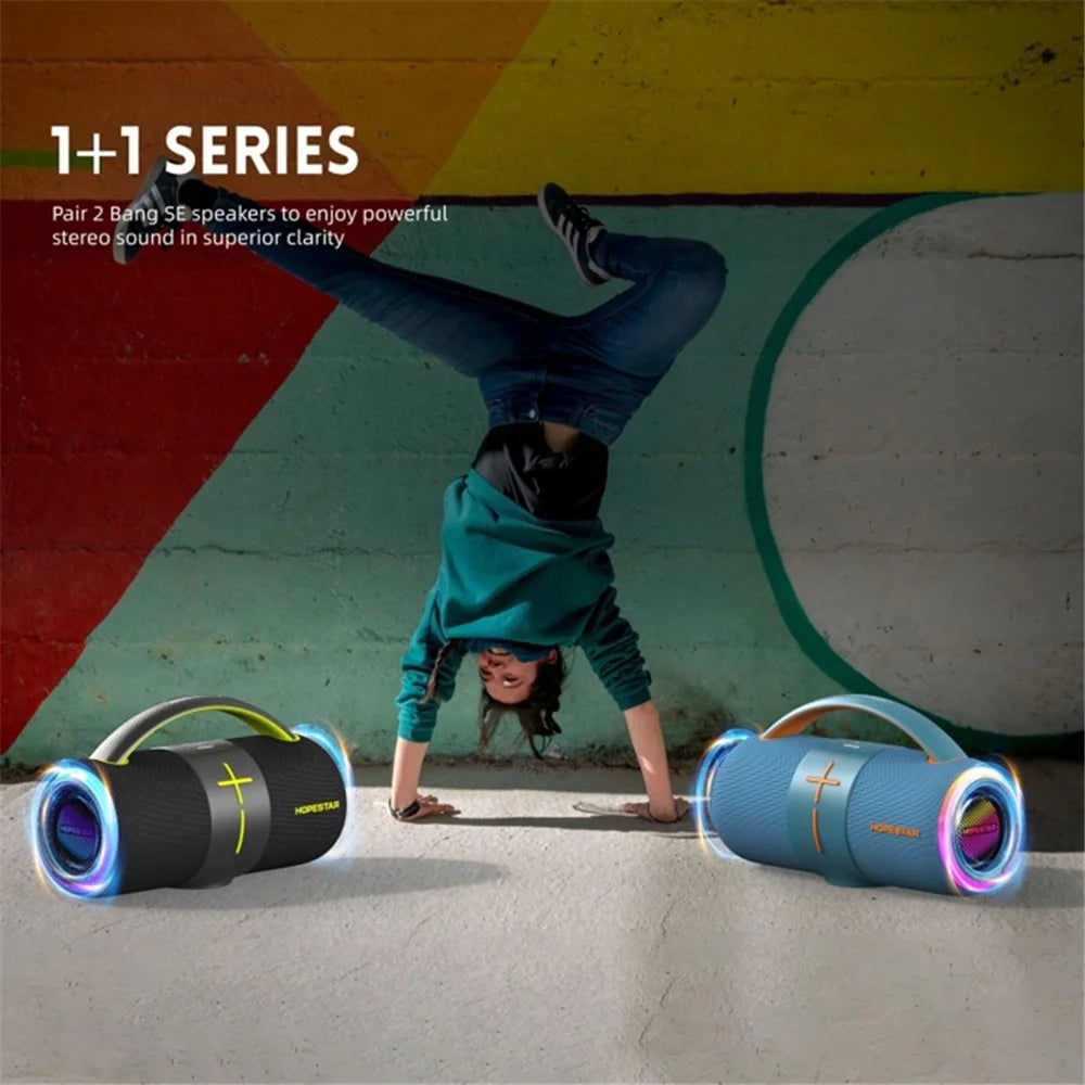 HOPESTAR H68 50W Powerful Outdoor Waterproof Bluetooth-compatible Speaker Sound Subwoofer - Baby Blue - 3