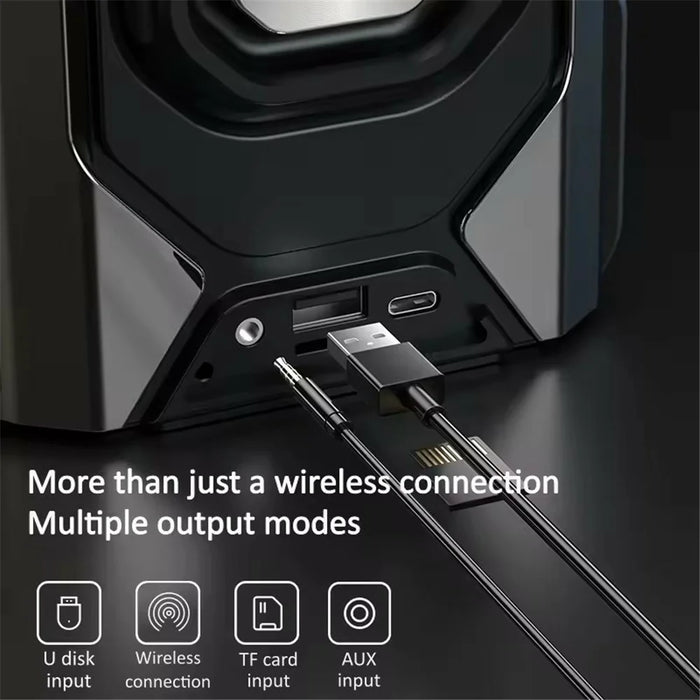GQ-18 RGB Light Mecha Mechanical Karaoke Wireless Bluetooth-compatible Speaker with 2 Microphone - 6