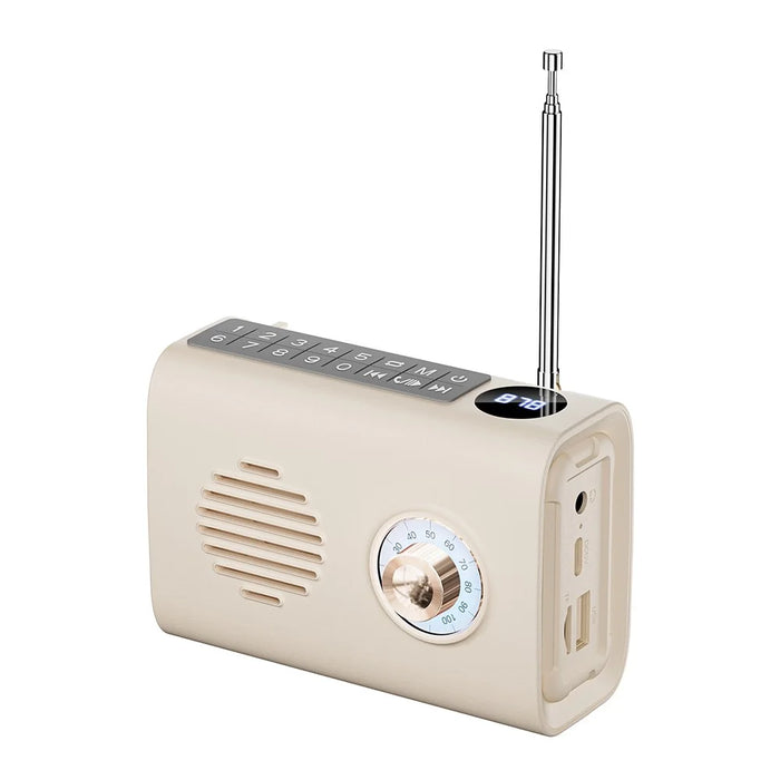 P36 Outdoor Solar Powered Radio Portable Bluetooth-compatible Speaker with RGB Light - Beige - 1