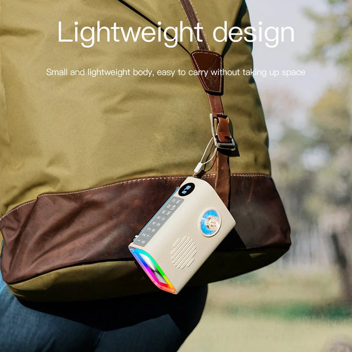 P36 Outdoor Solar Powered Radio Portable Bluetooth-compatible Speaker with RGB Light - Beige - 7