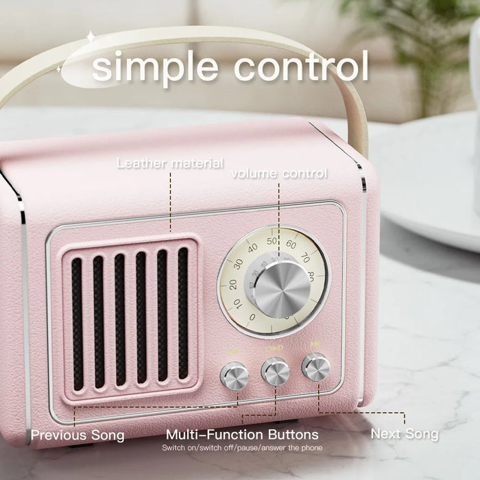 P19 Portable Bluetooth-compatible Speaker with FM Radio / Handle Wireless Music Subwoofer - Beige - 5