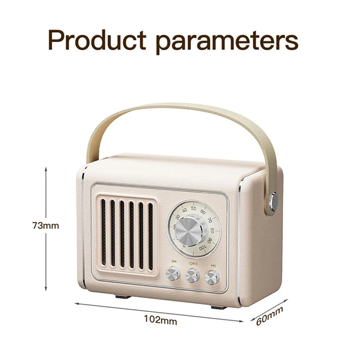 P19 Portable Bluetooth-compatible Speaker with FM Radio / Handle Wireless Music Subwoofer - Beige - 7