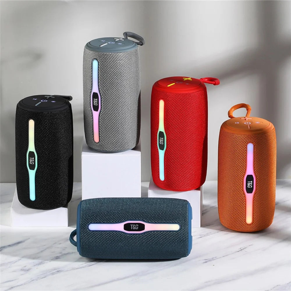 T&G TG-675 Colorful LED Light FM Bluetooth-compatible Speaker Music Sound Subwoofer - Grey - 7