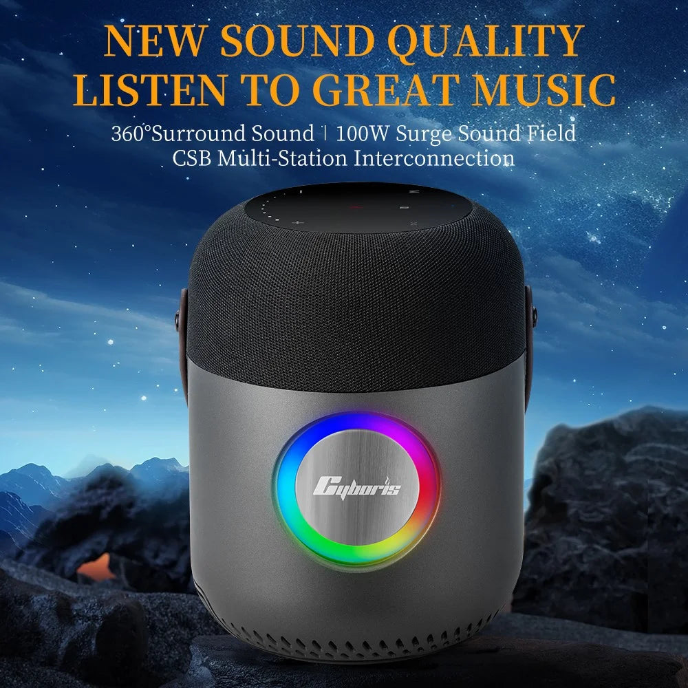 CYBORIS X9 100W Powerful Bass CSB Bluetooth-compatible Speaker Sound Subwoofer with Touch Panel - 2