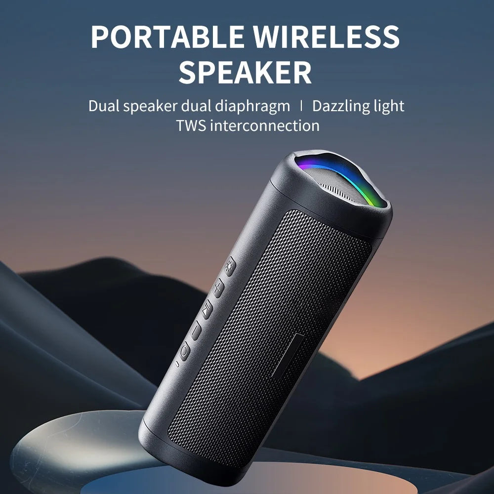 CYBORIS C27 Portable Colorful Light Bluetooth-compatible Speaker Waterproof Sound Subwoofer - Black - 2