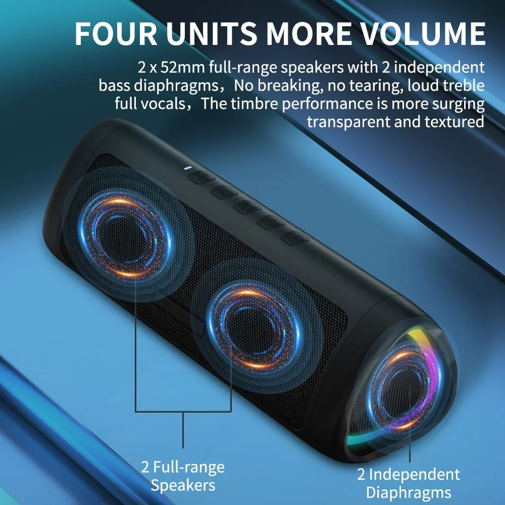 CYBORIS C27 Portable Colorful Light Bluetooth-compatible Speaker Waterproof Sound Subwoofer - Black - 3