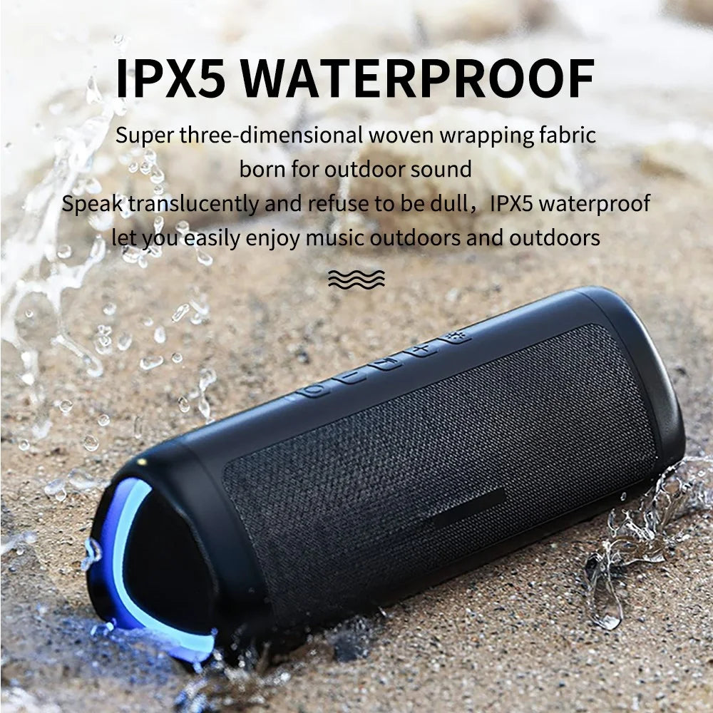 CYBORIS C27 Portable Colorful Light Bluetooth-compatible Speaker Waterproof Sound Subwoofer - Black - 4