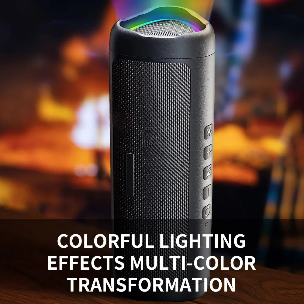CYBORIS C27 Portable Colorful Light Bluetooth-compatible Speaker Waterproof Sound Subwoofer - Black - 6