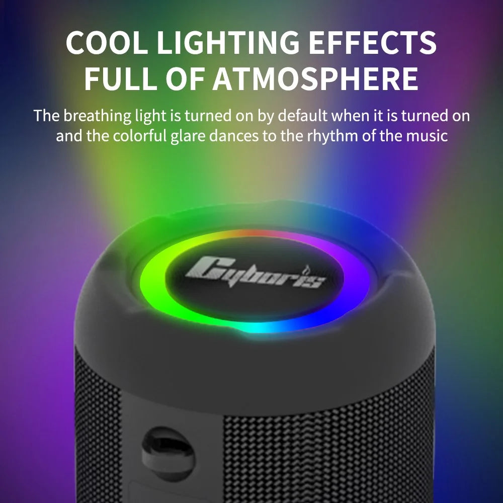 CYBORIS S9 RGB Light Waterproof Music Bluetooth-compatible Speaker Sound Subwoofer for Home Party - 7