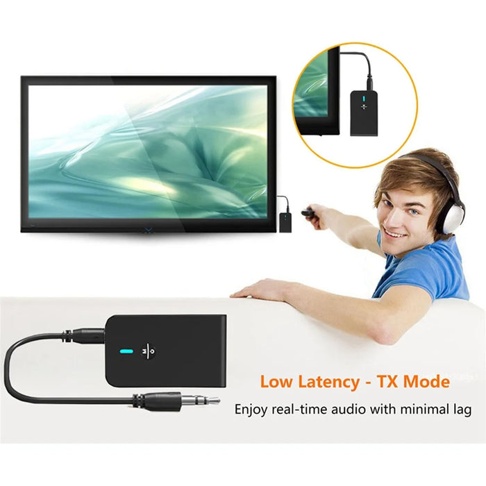 BT-6 2-in-1 Bluetooth-compatible Adapter Bluetooth-compatible 5.0 Transmitter Receiver TX/RX with 3.5mm Stereo Interface - 3