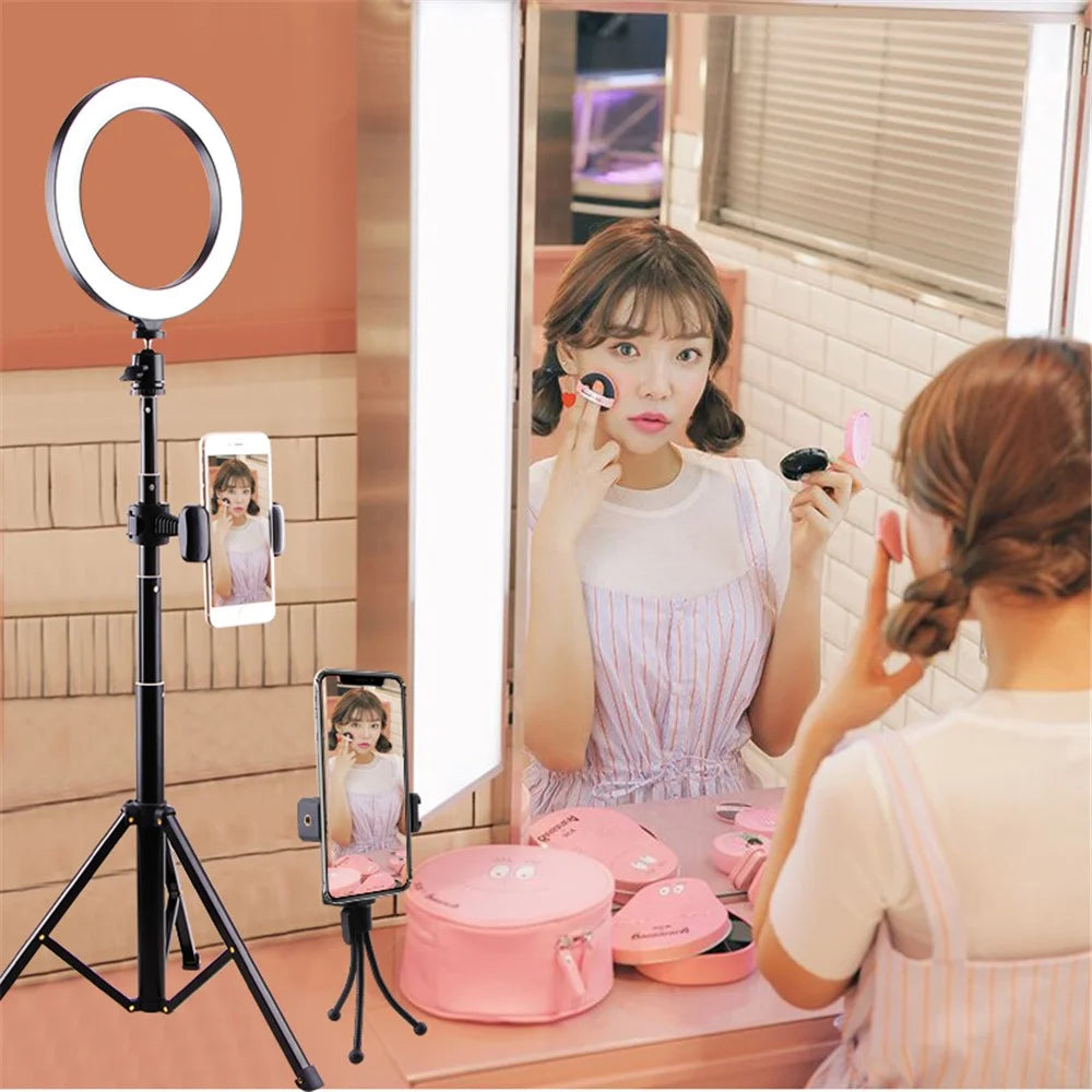LATZZ T9 Ring Photography Fill Light Set [Ring Light+Tripod Stand+Phone Bracket+Bluetooth-compatible Remote Controller] - 2