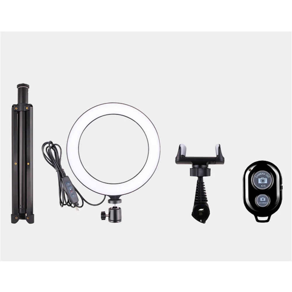 LATZZ T9 Ring Photography Fill Light Set [Ring Light+Tripod Stand+Phone Bracket+Bluetooth-compatible Remote Controller] - 3