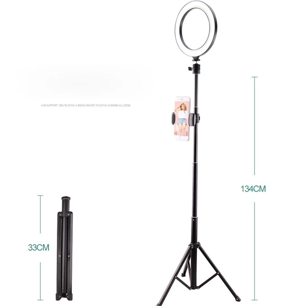 LATZZ T9 Ring Photography Fill Light Set [Ring Light+Tripod Stand+Phone Bracket+Bluetooth-compatible Remote Controller] - 4