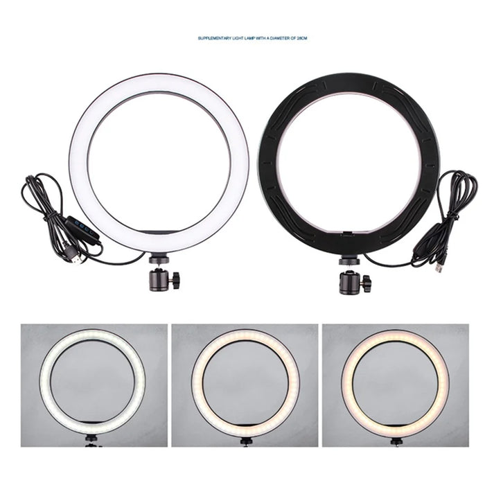 LATZZ 160cm Self-timer Tripod + 26cm Photography Ring Light Built-in Phone Clip - 4