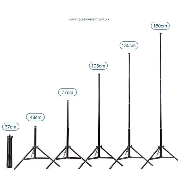 LATZZ 160cm Self-timer Tripod + 26cm Photography Ring Light Built-in Phone Clip - 6