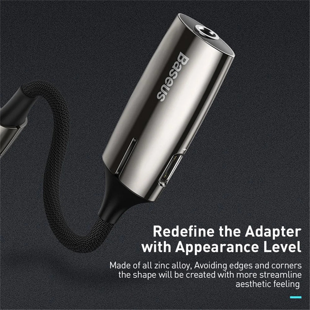 BASEUS CW-YMS L60S 2-in-1 Type-C Male to Type-C & 3.5mm Female Adapter - 6