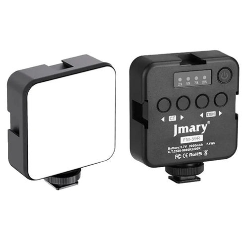 JMARY FM-59R Dimmable Video Recording Mini Fill Light with 3 Cold Shoe Mounts - 1