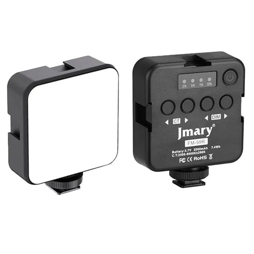 JMARY FM-59R Dimmable Video Recording Mini Fill Light with 3 Cold Shoe Mounts - 1