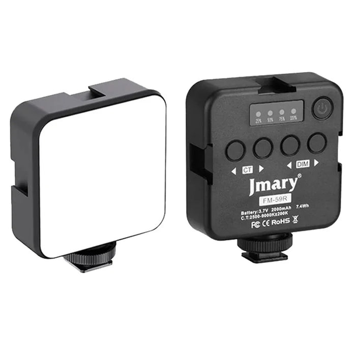 JMARY FM-59R Dimmable Video Recording Mini Fill Light with 3 Cold Shoe Mounts - 1