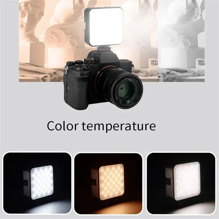 JMARY FM-59R Dimmable Video Recording Mini Fill Light with 3 Cold Shoe Mounts - 3