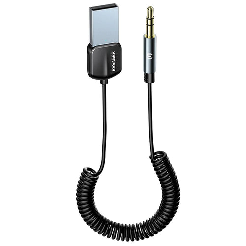 ESSAGER EBT-LF01-P Car Bluetooth-compatible Receiver Spring Cord 3.5mm AUX Car Audio Wireless Adapter - 1